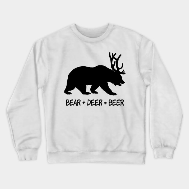 Bear + Deer = Beer Crewneck Sweatshirt by birdo